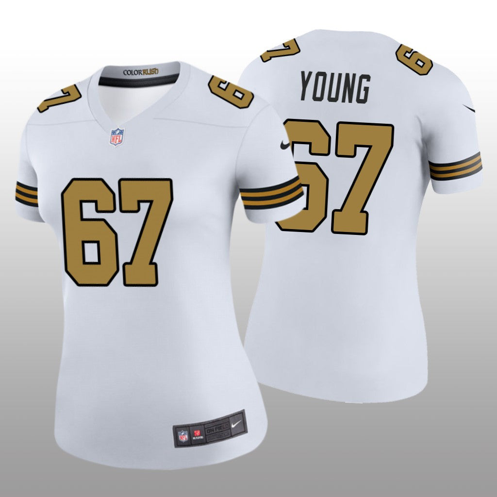 New Orleans Saints Landon Young White Jersey Color Rush Legend Women's