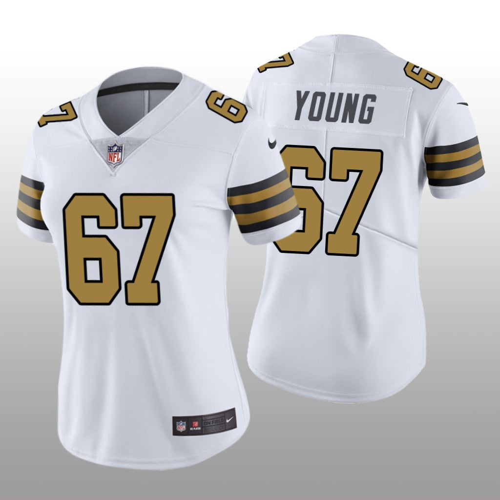 New Orleans Saints Landon Young White Jersey Color Rush Limited Women's