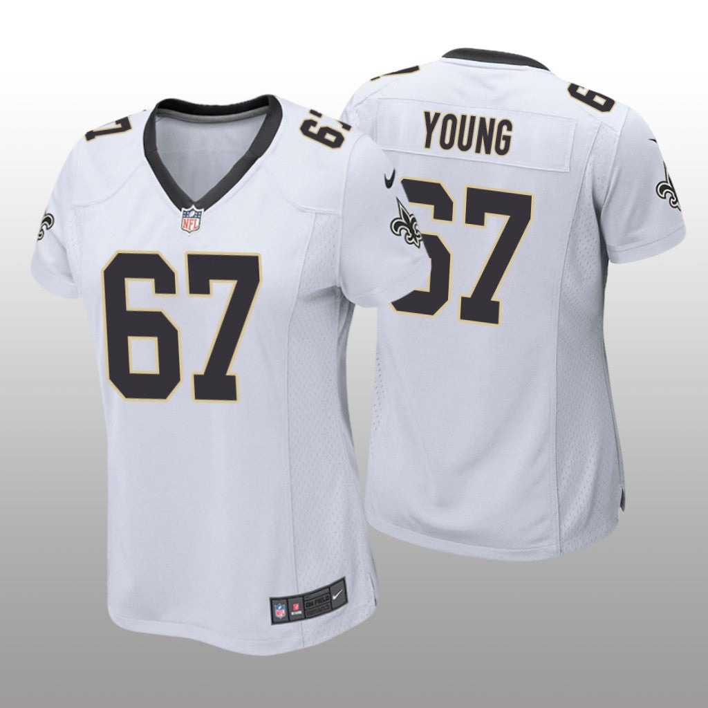 New Orleans Saints Landon Young White Jersey Game Women's