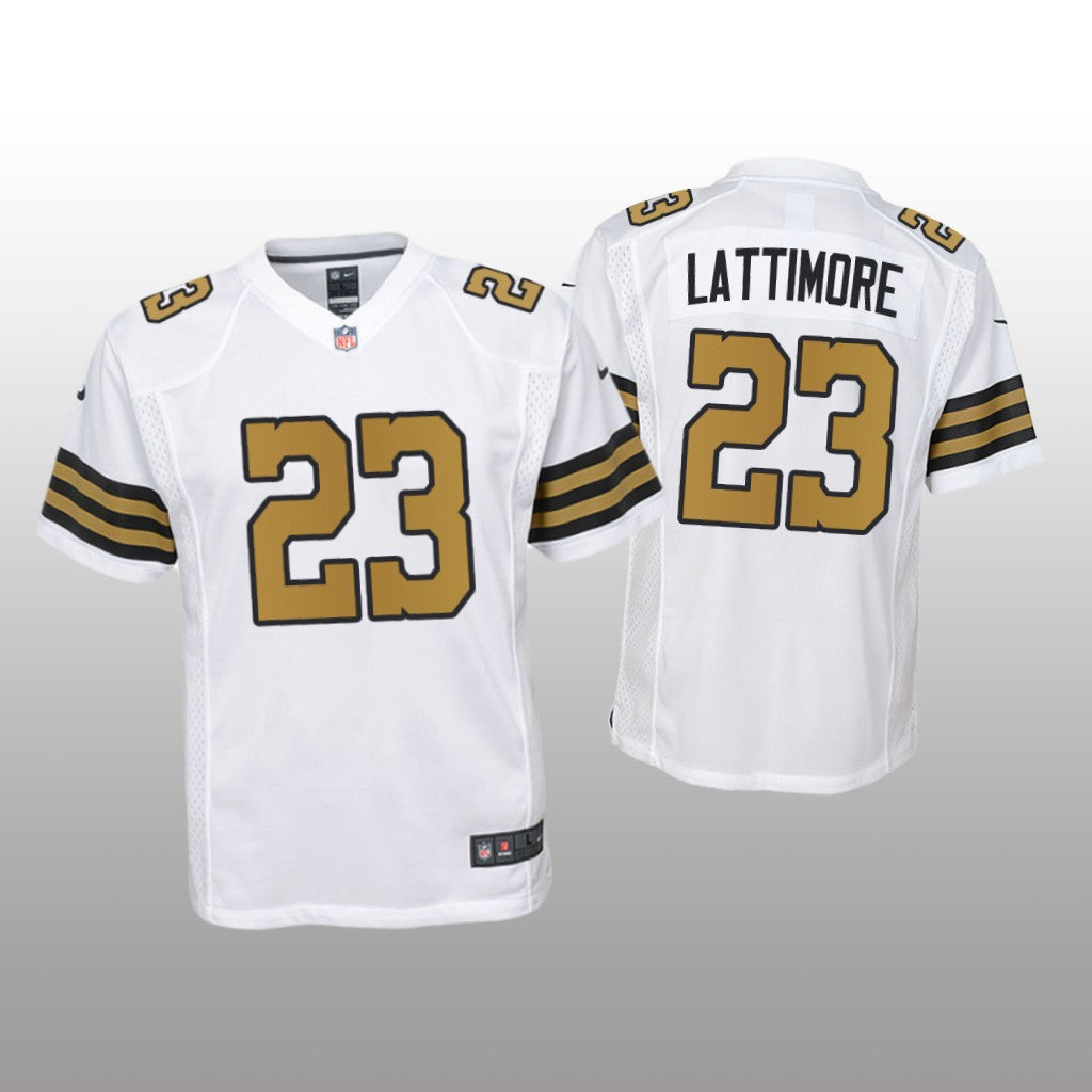 New Orleans Saints Marshon Lattimore White Jersey Game Youth