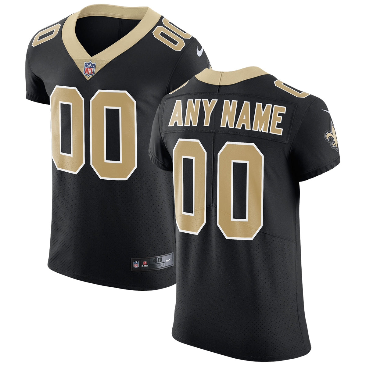 New Orleans Saints Nike Vapor Untouchable Custom Elite Jersey Black