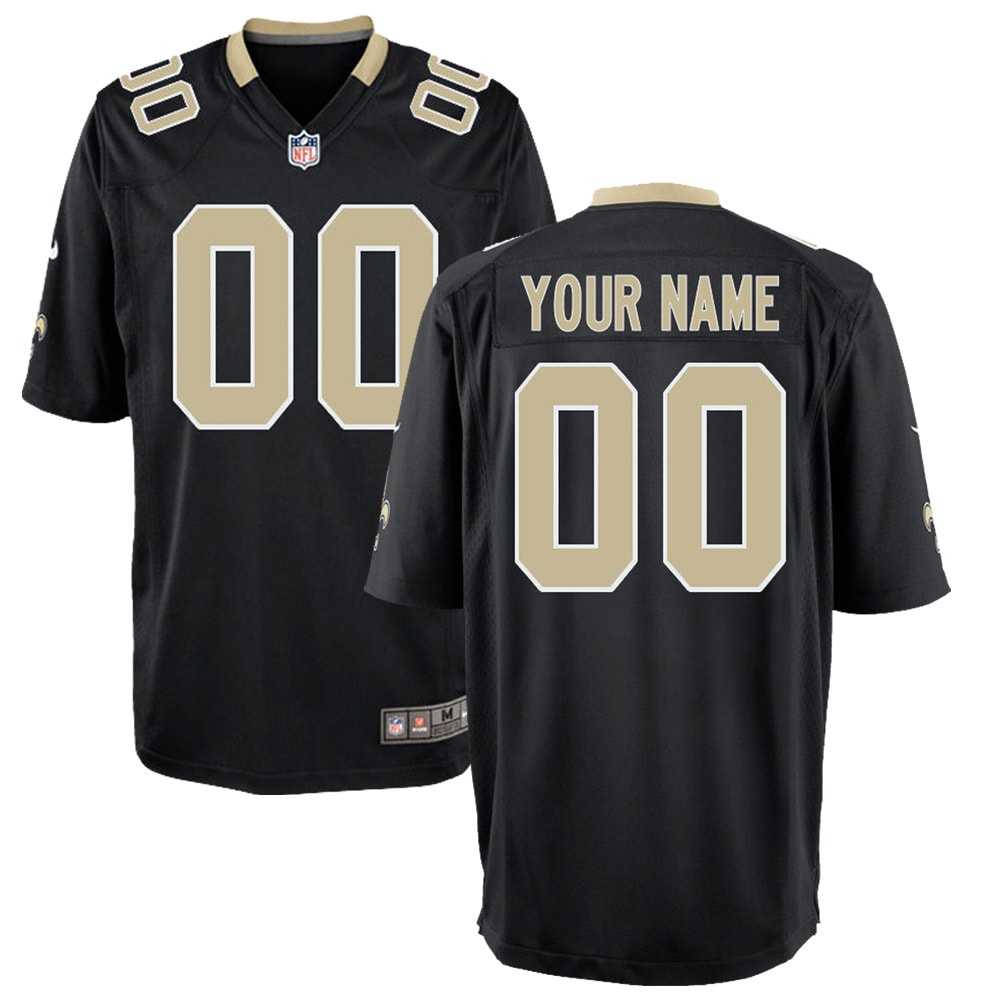 New Orleans Saints Nike Youth Custom Game Jersey Black