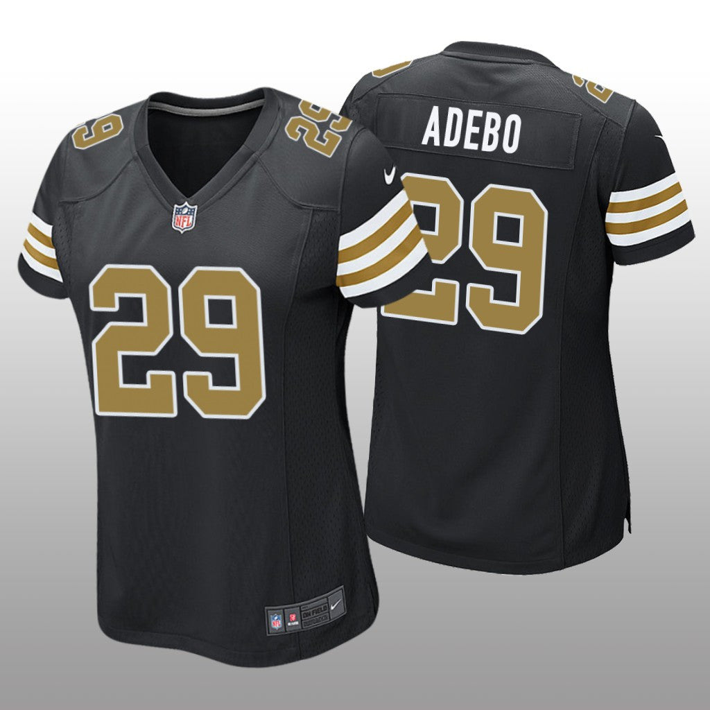 New Orleans Saints Paulson Adebo Black Jersey Alternate Game Women's