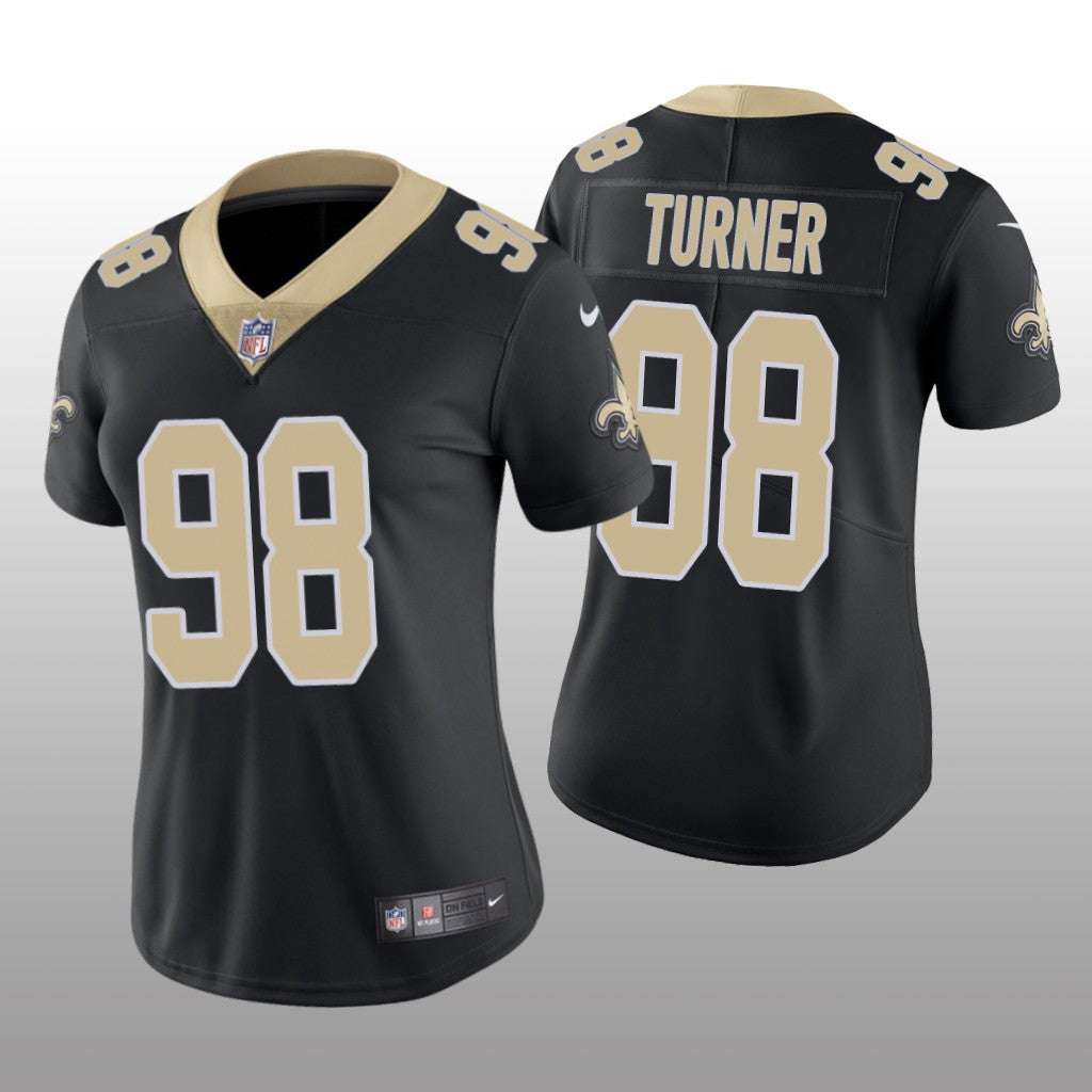 New Orleans Saints Payton Turner Black Jersey Vapor Limited Women's