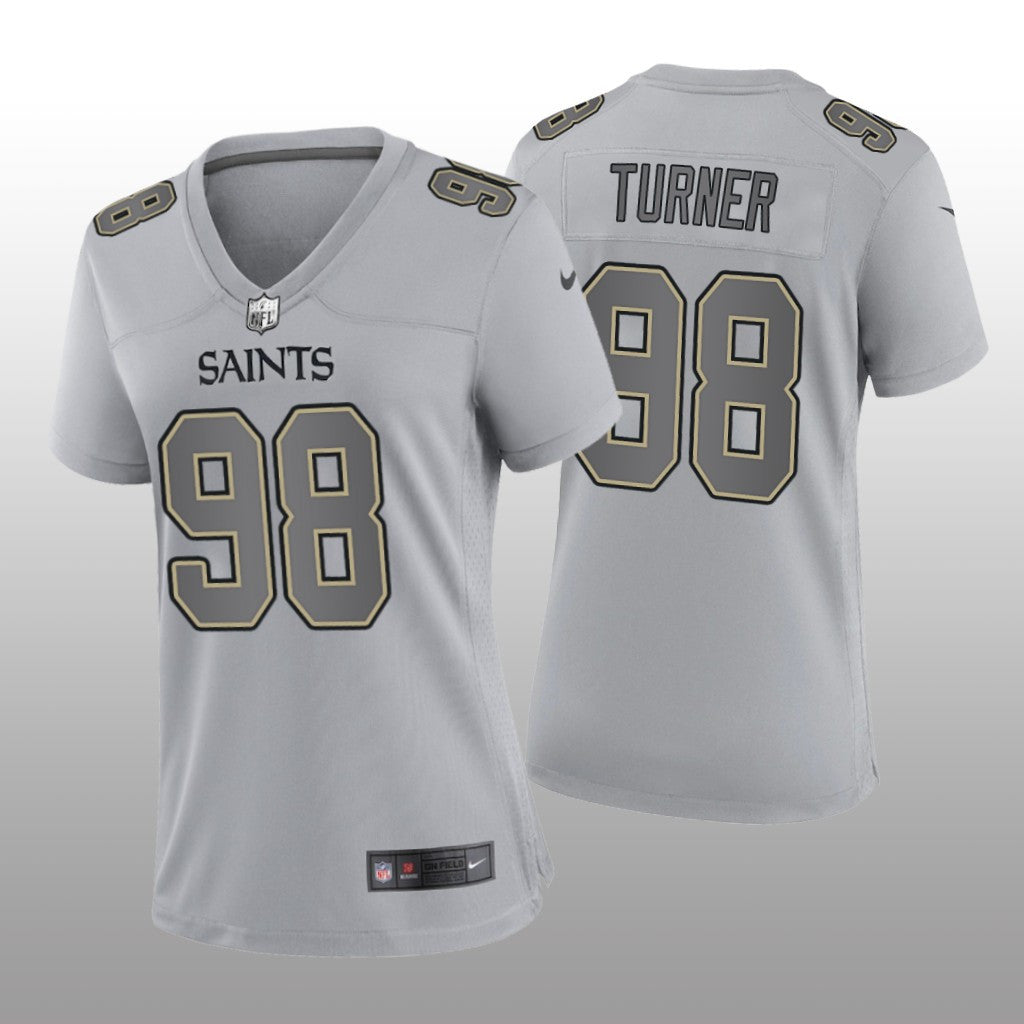 New Orleans Saints Payton Turner Gray Jersey Atmosphere Fashion Game Women's