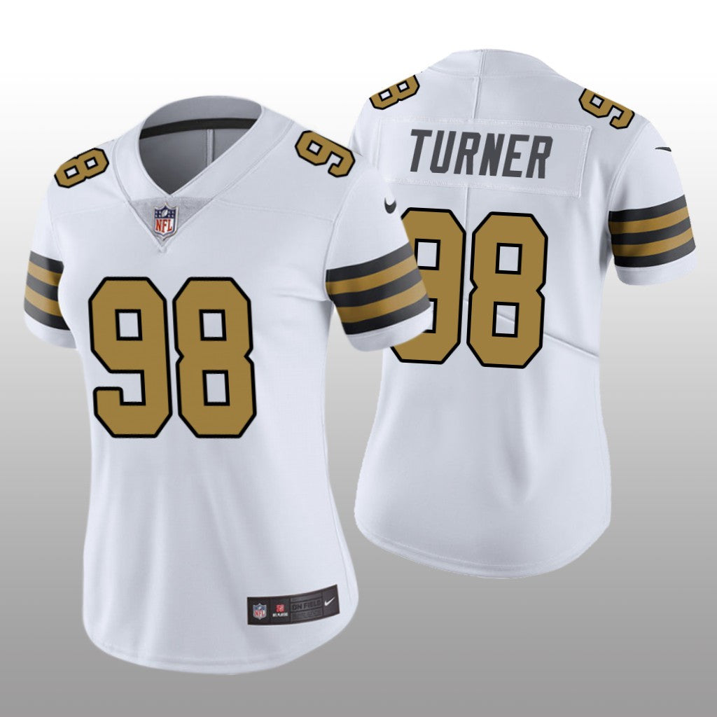New Orleans Saints Payton Turner White Jersey Color Rush Limited Women's