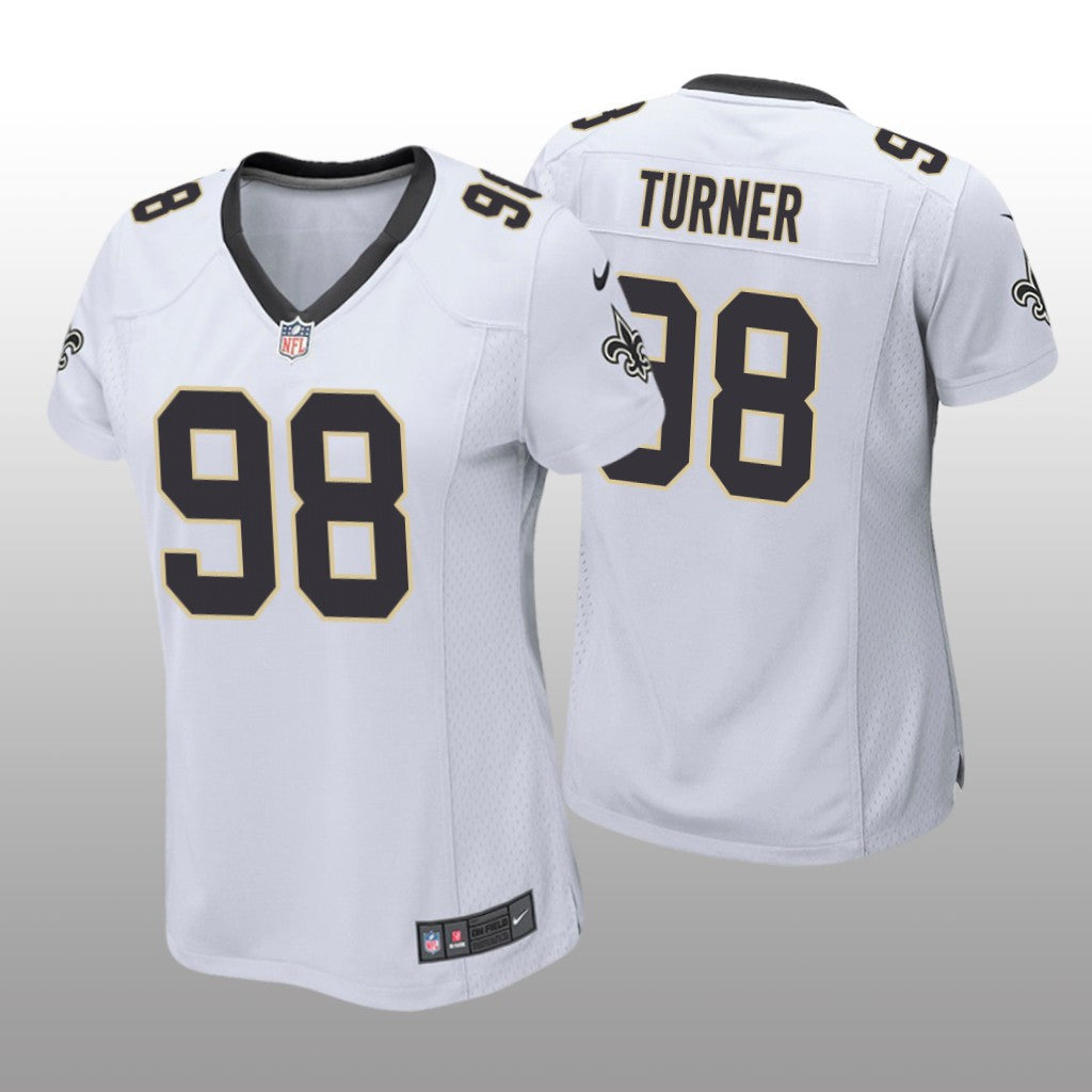 New Orleans Saints Payton Turner White Jersey Game Women's