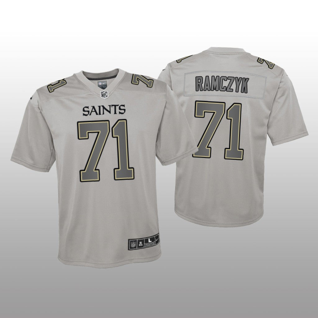 New Orleans Saints Ryan Ramczyk Gray Jersey Atmosphere Fashion Game Youth