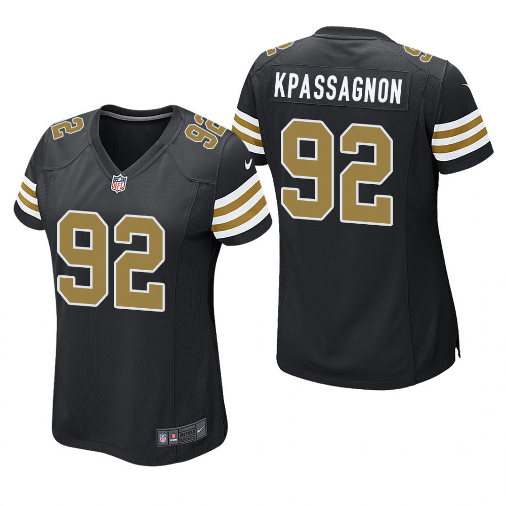 New Orleans Saints Tanoh Kpassagnon Black Jersey Alternate Game Women's