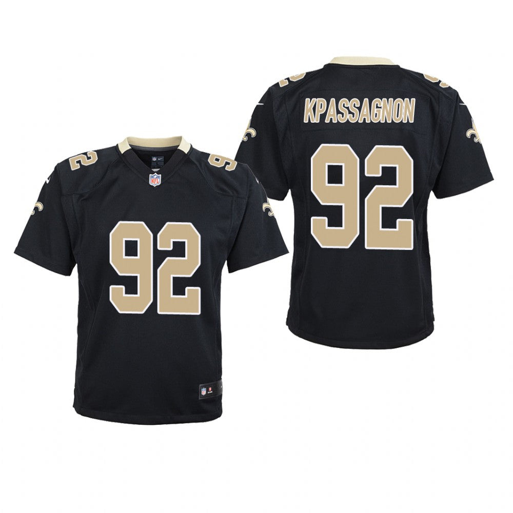 New Orleans Saints Tanoh Kpassagnon Black Jersey Game Youth