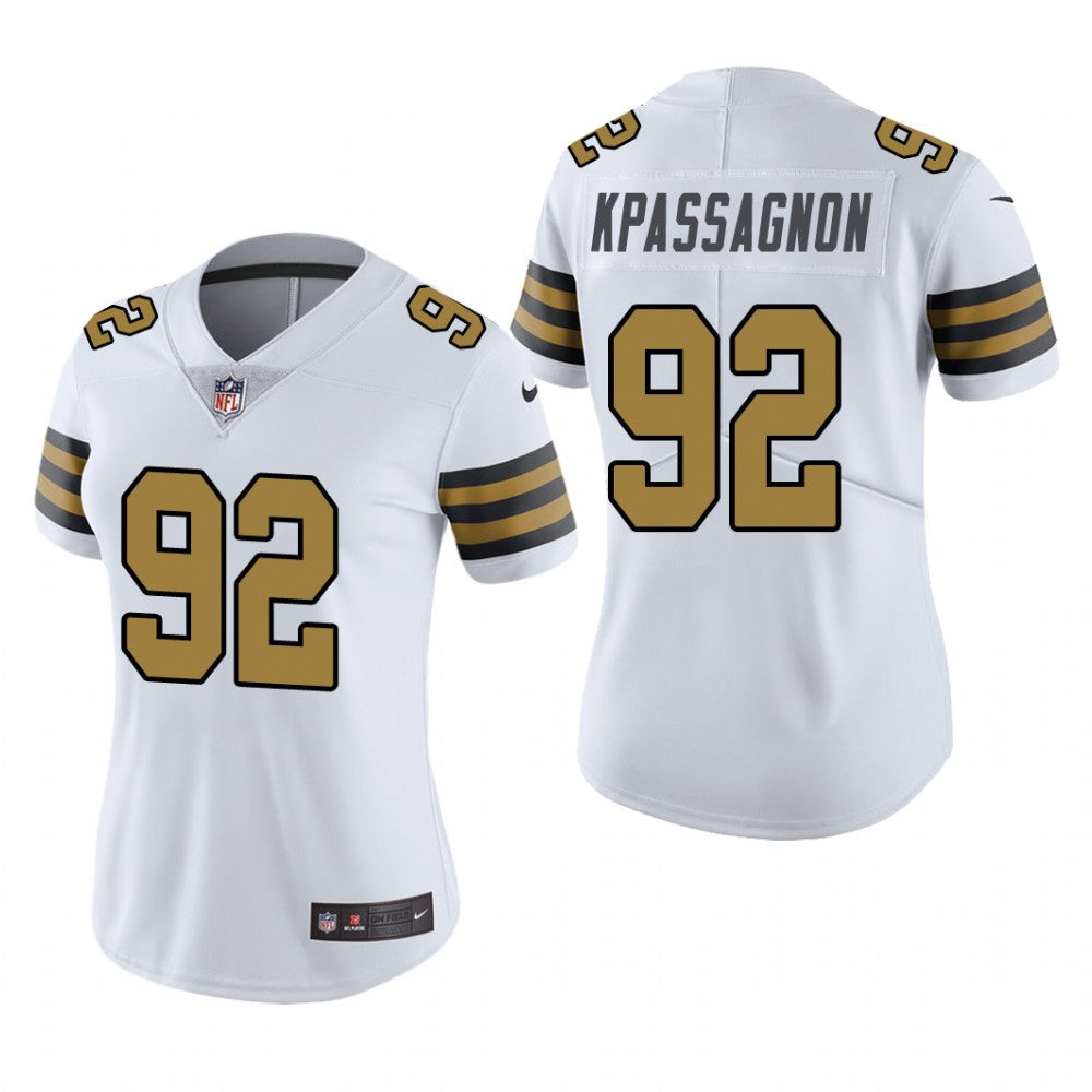 New Orleans Saints Tanoh Kpassagnon White Jersey Color Rush Limited Women's