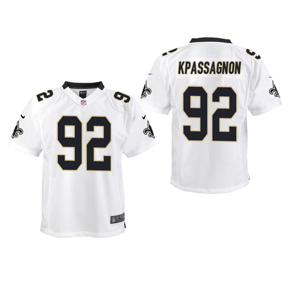 New Orleans Saints Tanoh Kpassagnon White Jersey Game Youth