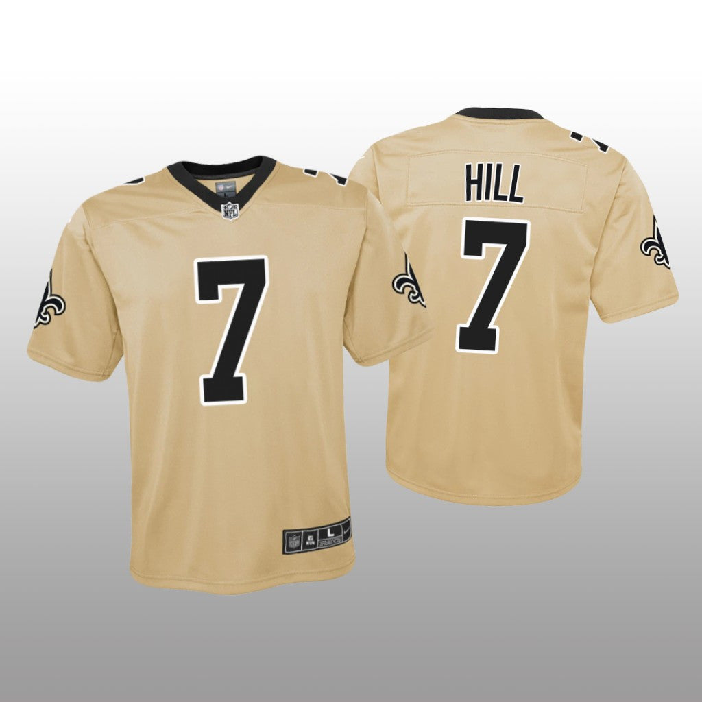 New Orleans Saints Taysom Hill Gold Jersey Inverted Game Youth