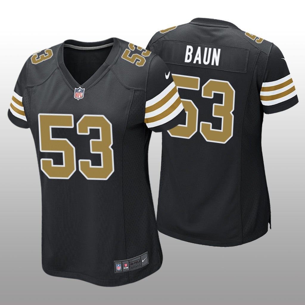 New Orleans Saints Zack Baun Black Jersey Alternate Game Women's