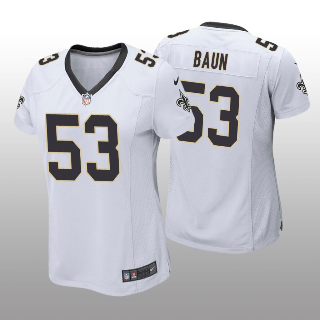 New Orleans Saints Zack Baun White Jersey Game Women's
