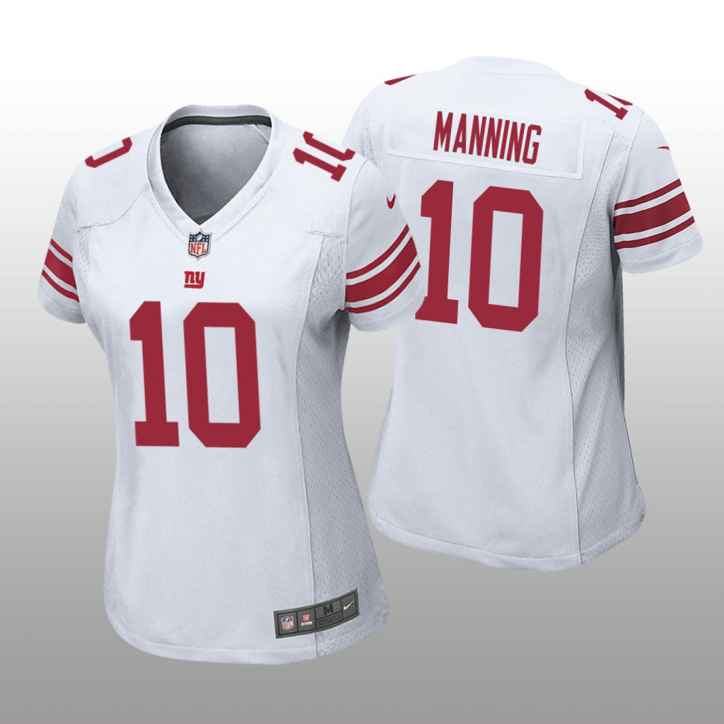New York Giants #10 White Eli Manning Game Jersey Women