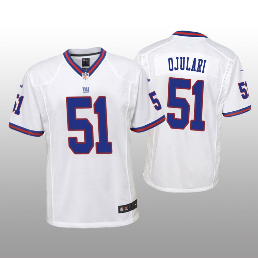 New York Giants Azeez Ojulari White Jersey Color Rush Game Youth