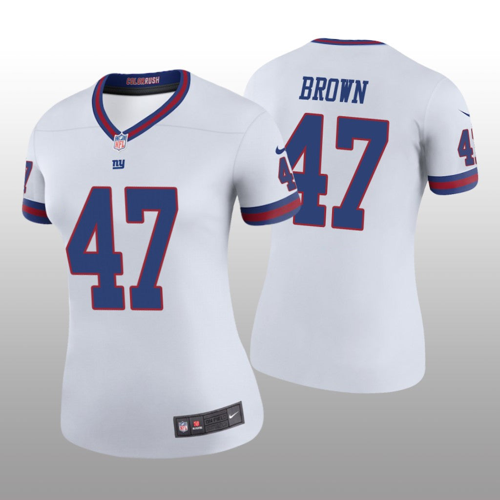 New York Giants Cameron Brown White Jersey Color Rush Legend Women's