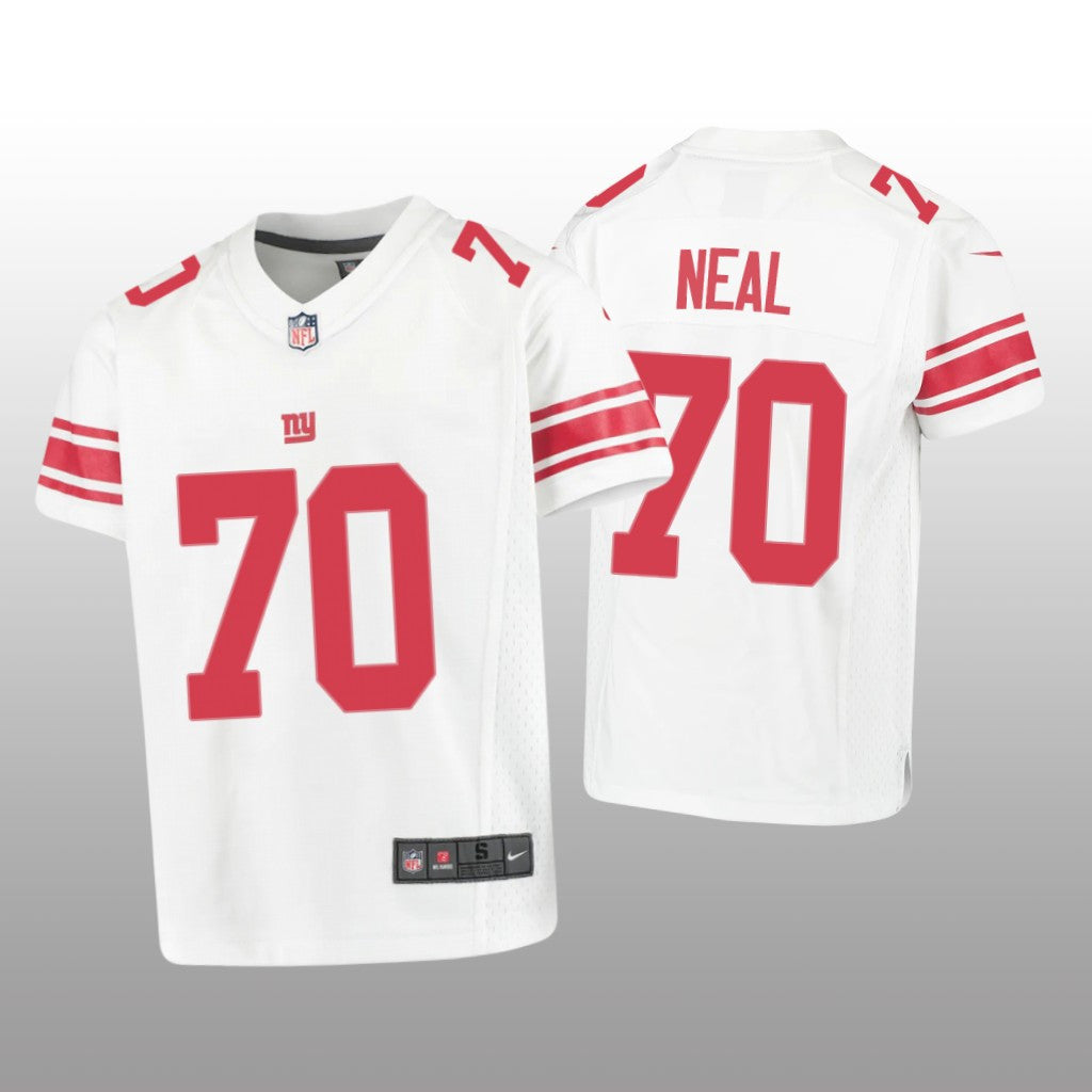 New York Giants Evan Neal White Jersey Game Youth