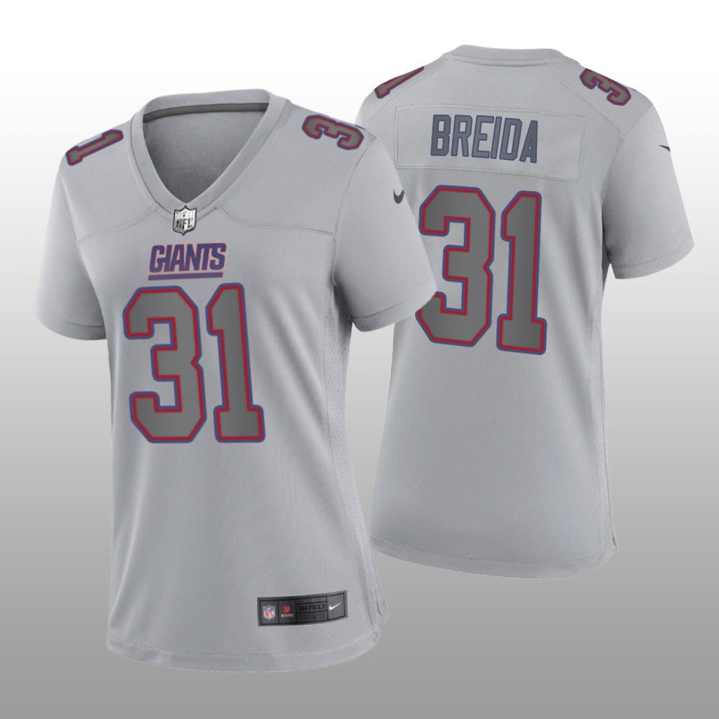 New York Giants Matt Breida Gray Jersey Atmosphere Fashion Game Women's