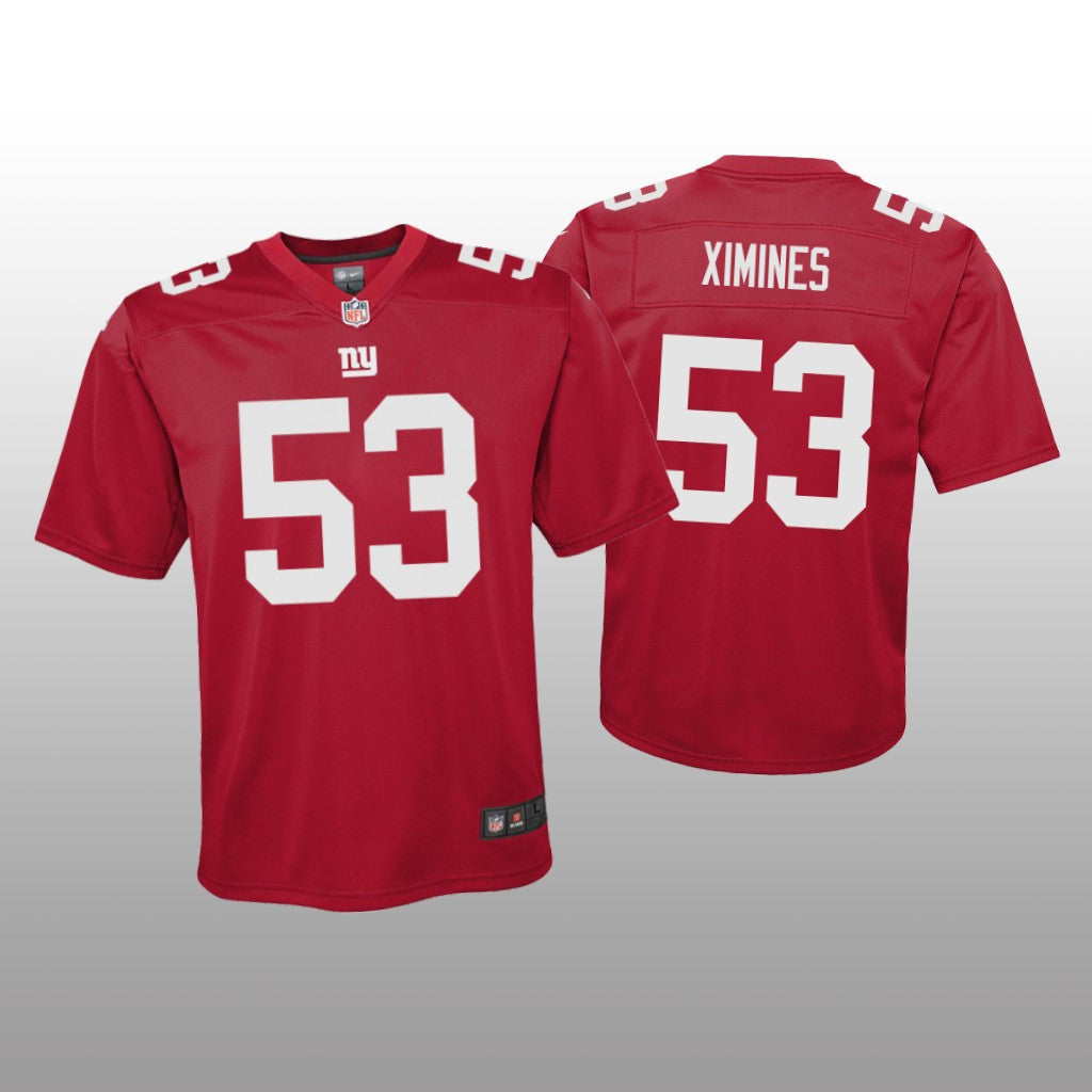 New York Giants Oshane Ximines Red Jersey Inverted Game Youth