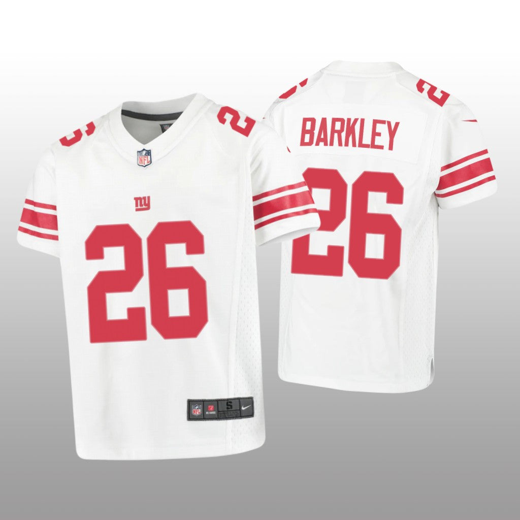 New York Giants Saquon Barkley White Jersey Game Youth