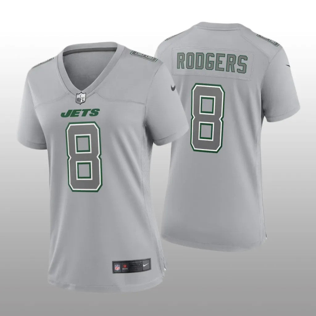 New York Jets Aaron Rodgers Gray Jersey Atmosphere Fashion Game Women's