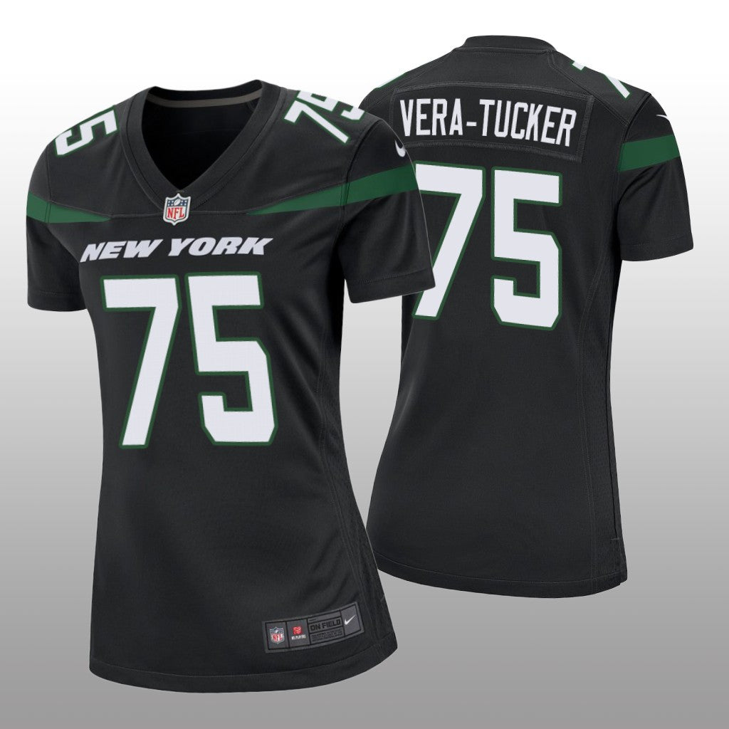 New York Jets Alijah Vera-Tucker Black Jersey Game Women's