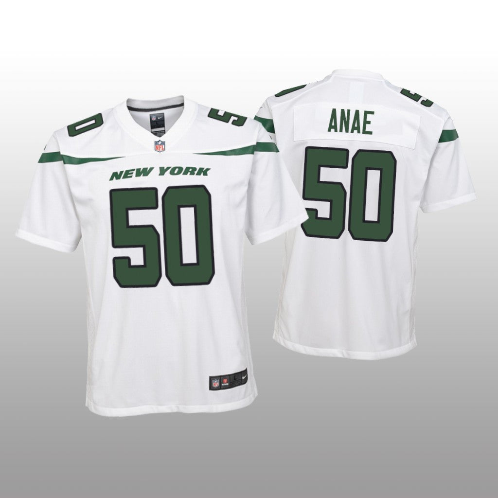 New York Jets Bradlee Anae White Jersey Game Youth