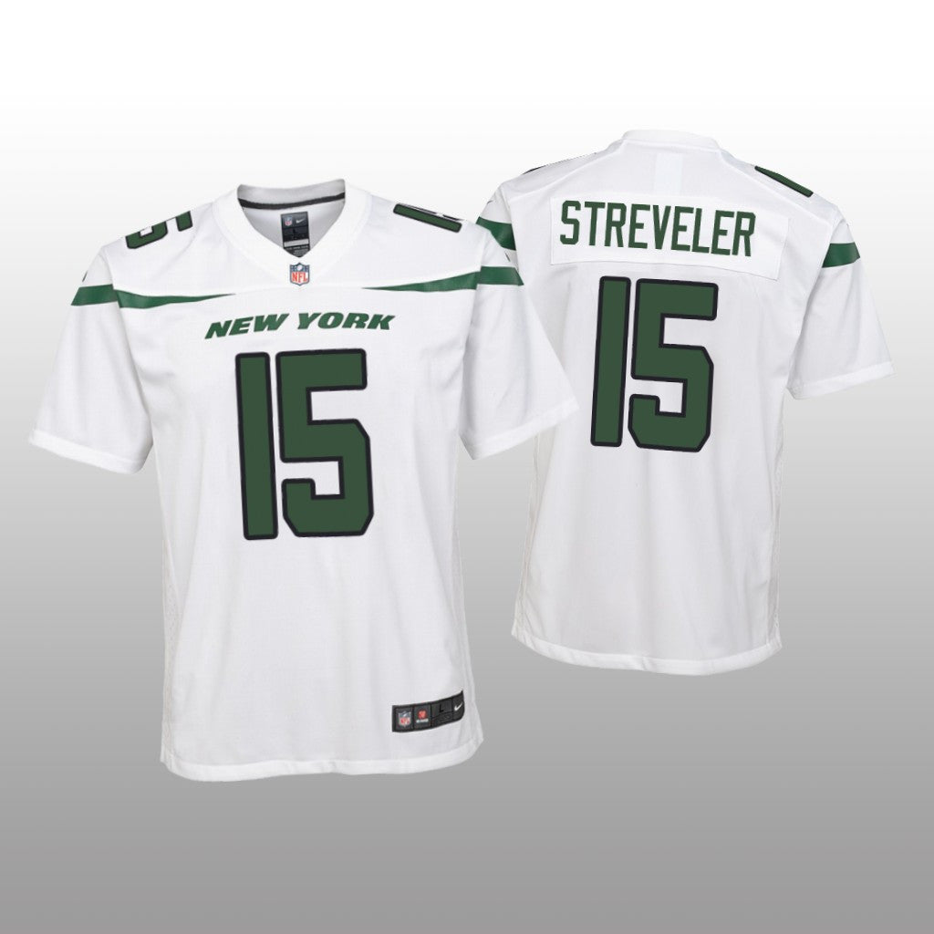 New York Jets Chris Streveler White Jersey Game Youth