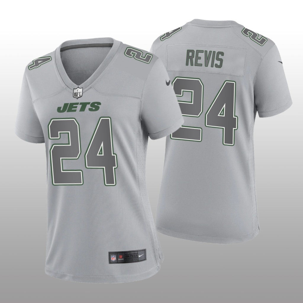 New York Jets Darrelle Revis Gray Jersey Atmosphere Fashion Game Women's