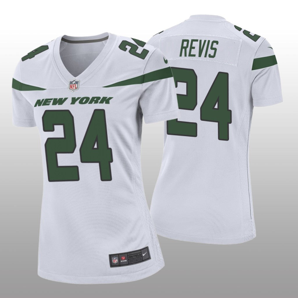 New York Jets Darrelle Revis White Jersey Game Women's