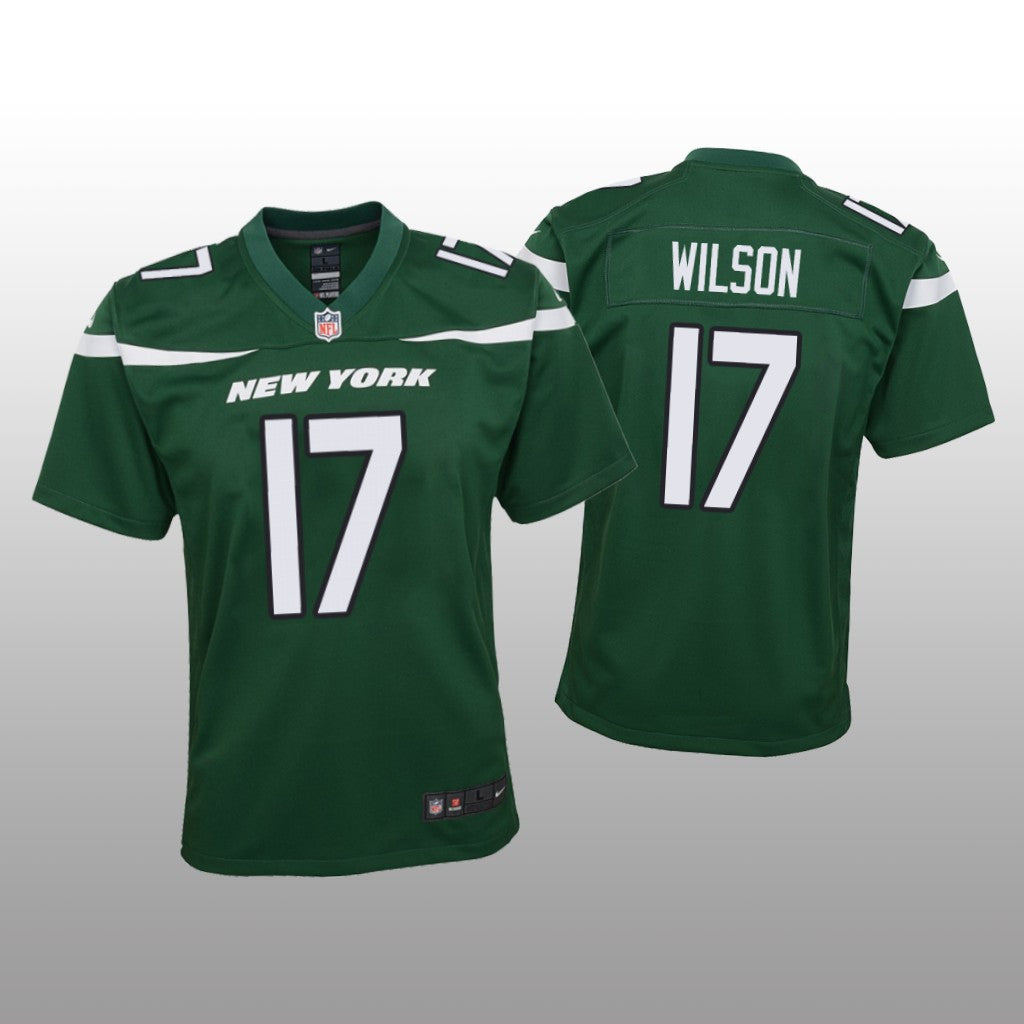 New York Jets Garrett Wilson Green Jersey Game Youth