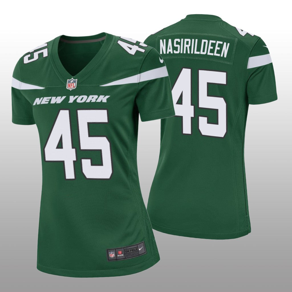 New York Jets Hamsah Nasirildeen Green Jersey Game Women's