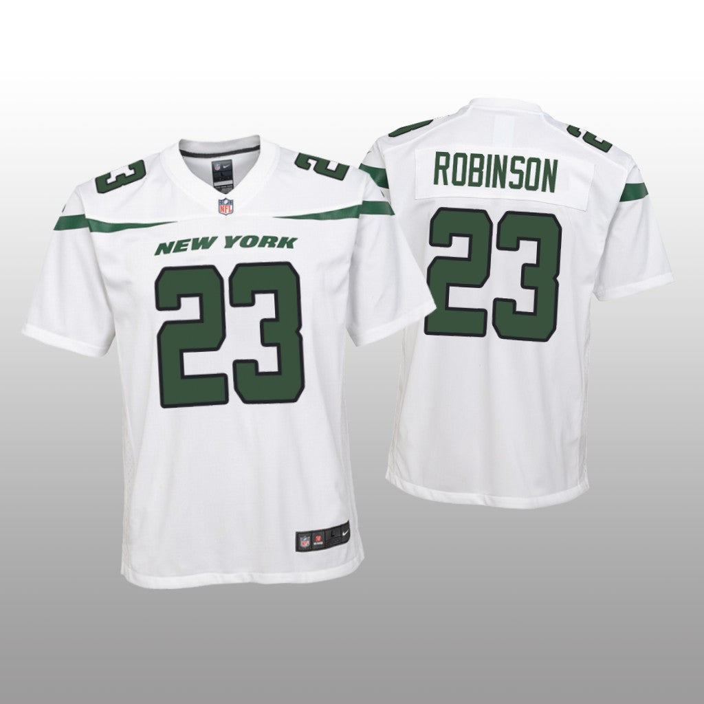 New York Jets James Robinson White Jersey Game Youth