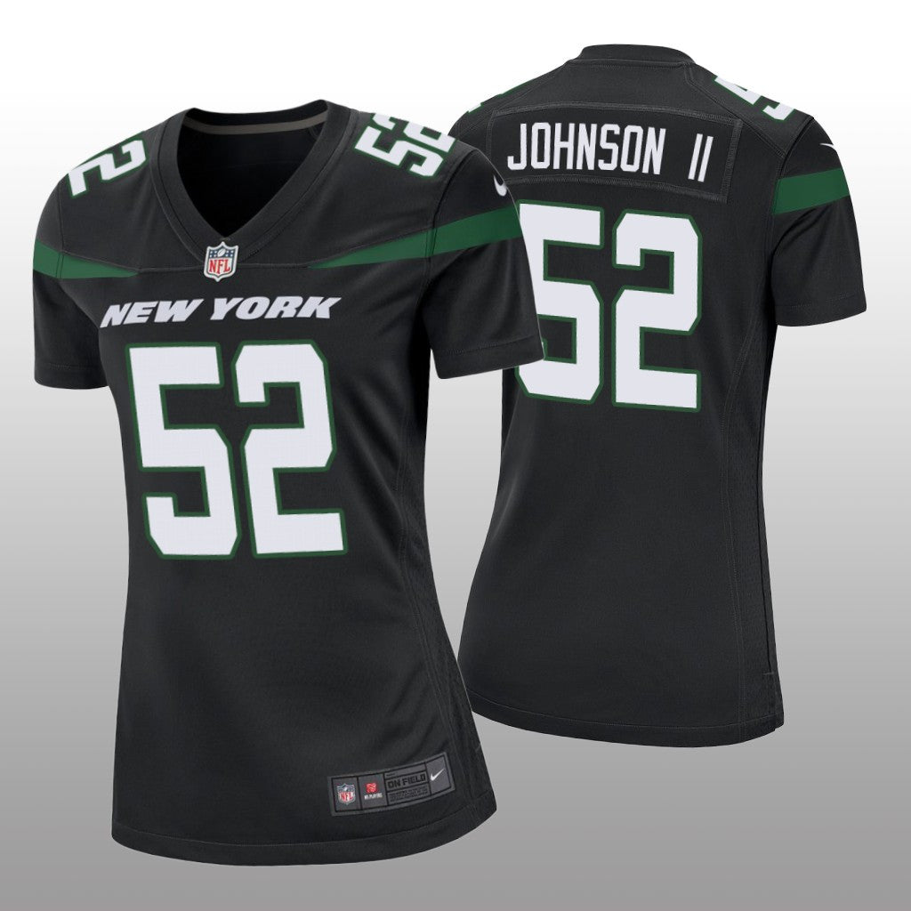 New York Jets Jermaine Johnson II Black Jersey Game Women's