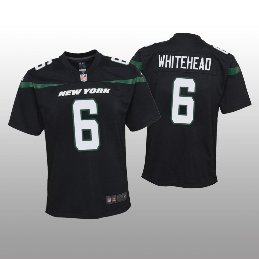 New York Jets Jordan Whitehead Black Jersey Game Youth