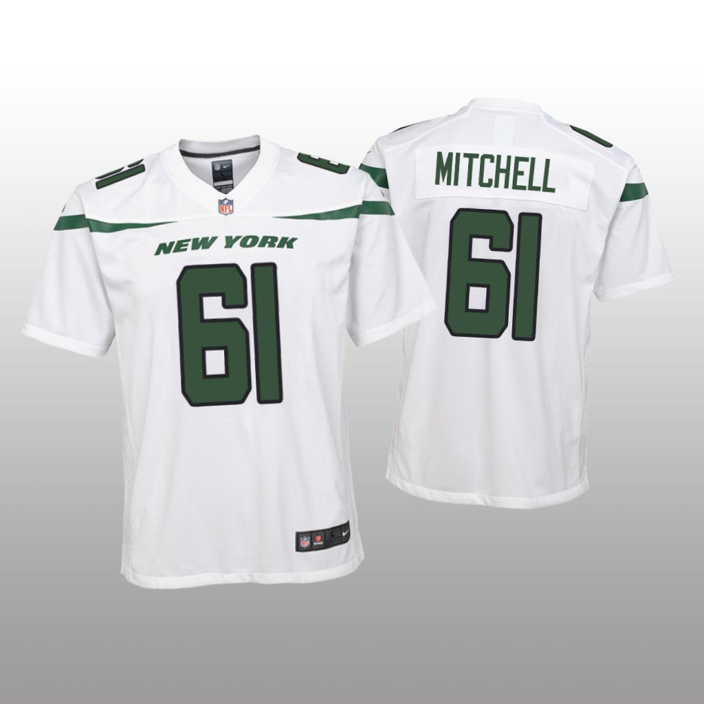 New York Jets Max Mitchell White Jersey Game Youth