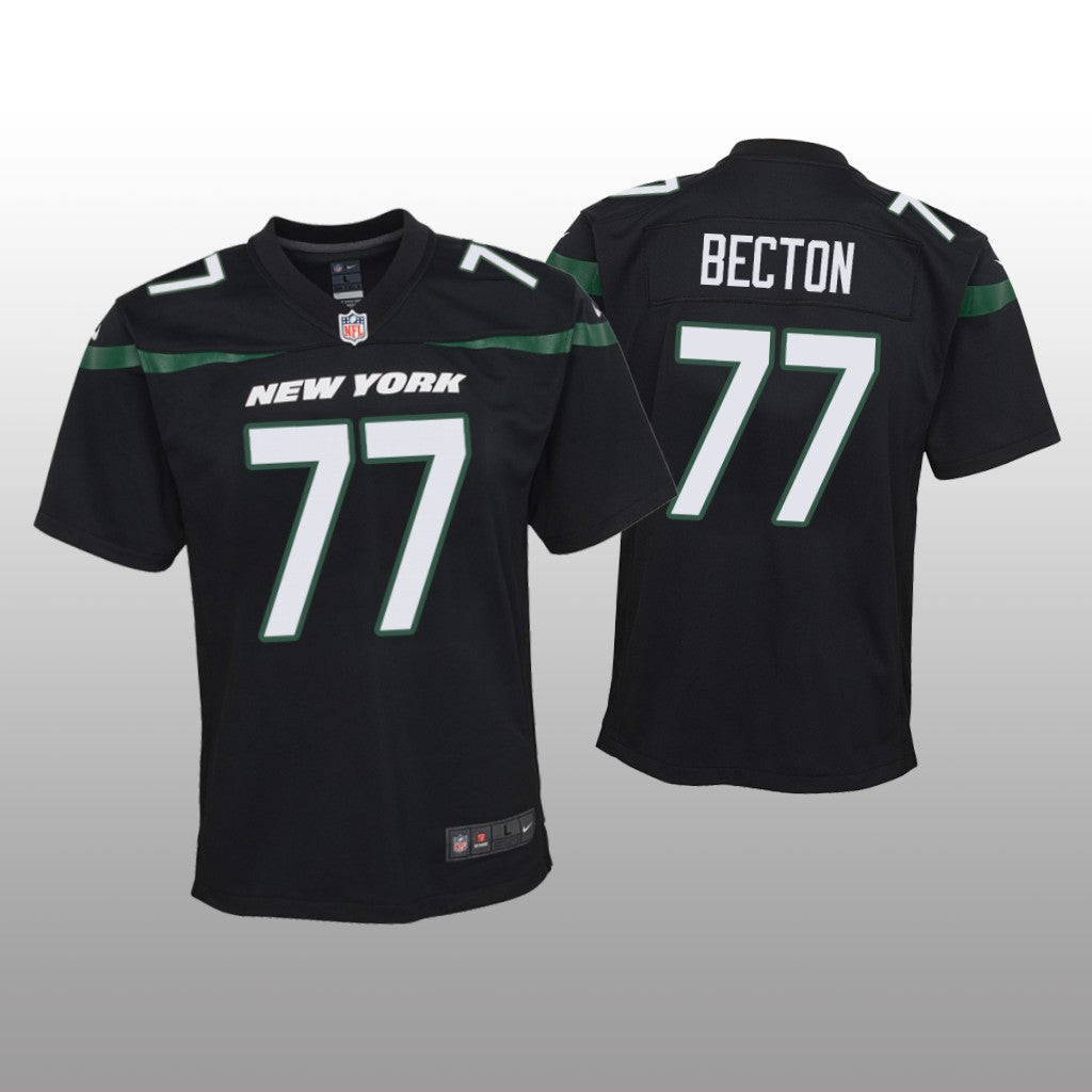 New York Jets Mekhi Becton Black Jersey Game Youth