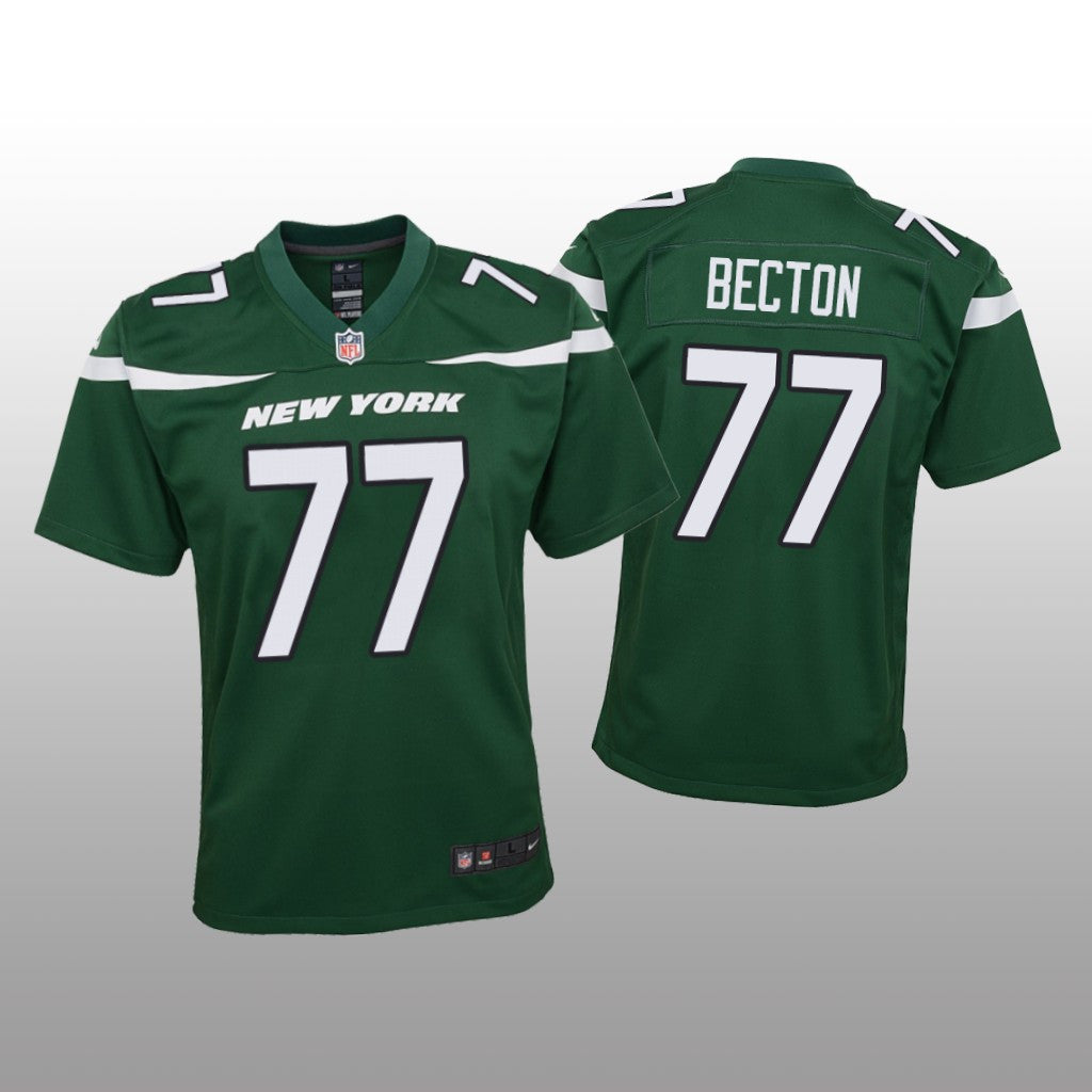 New York Jets Mekhi Becton Green Jersey Game Youth