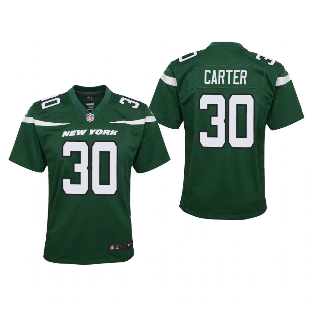 New York Jets Michael Carter Green Jersey Game Youth