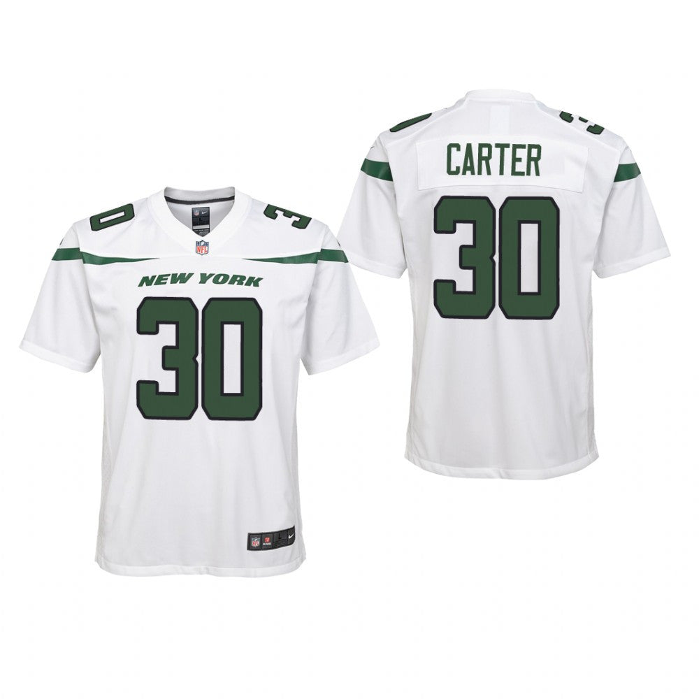 New York Jets Michael Carter White Jersey Game Youth