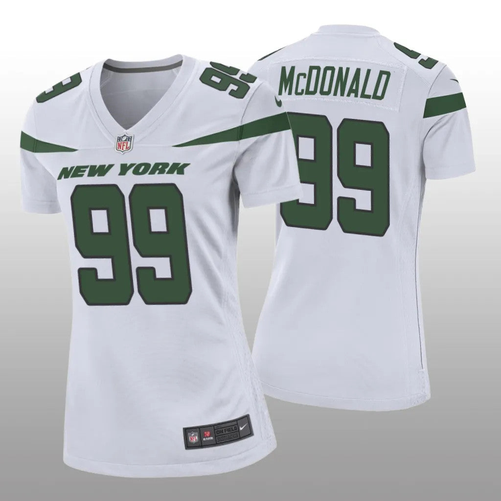 New York Jets Will McDonald White Jersey Game Women's