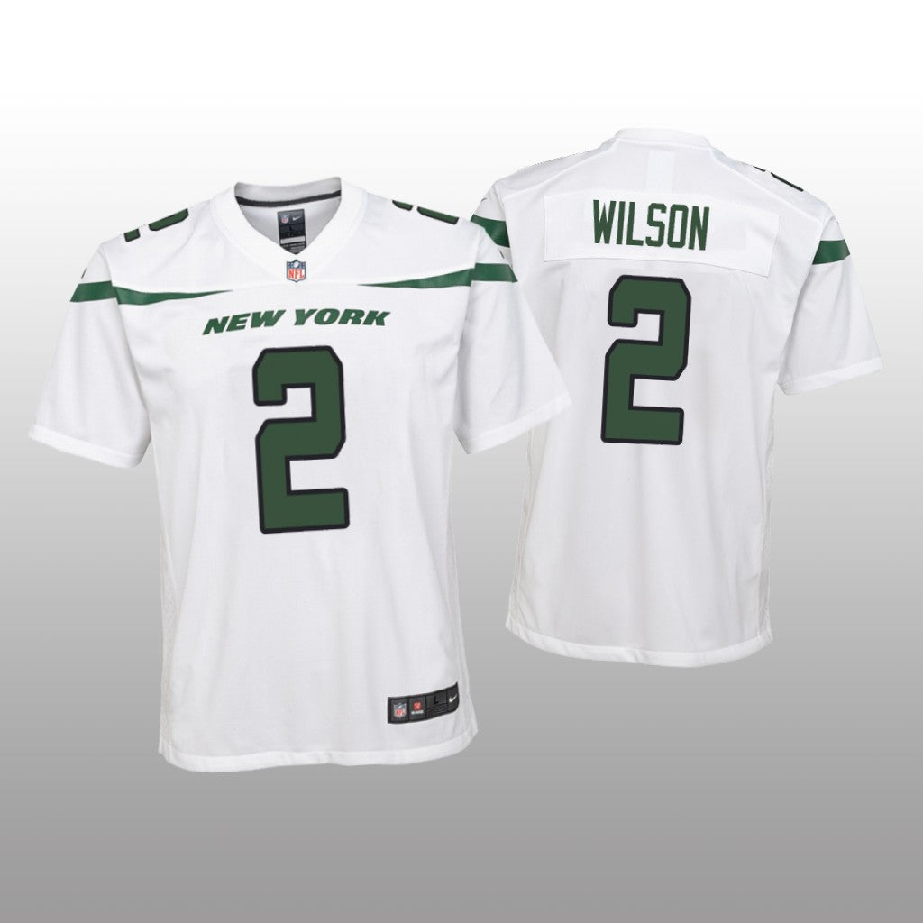 New York Jets Zach Wilson White Jersey Game Youth