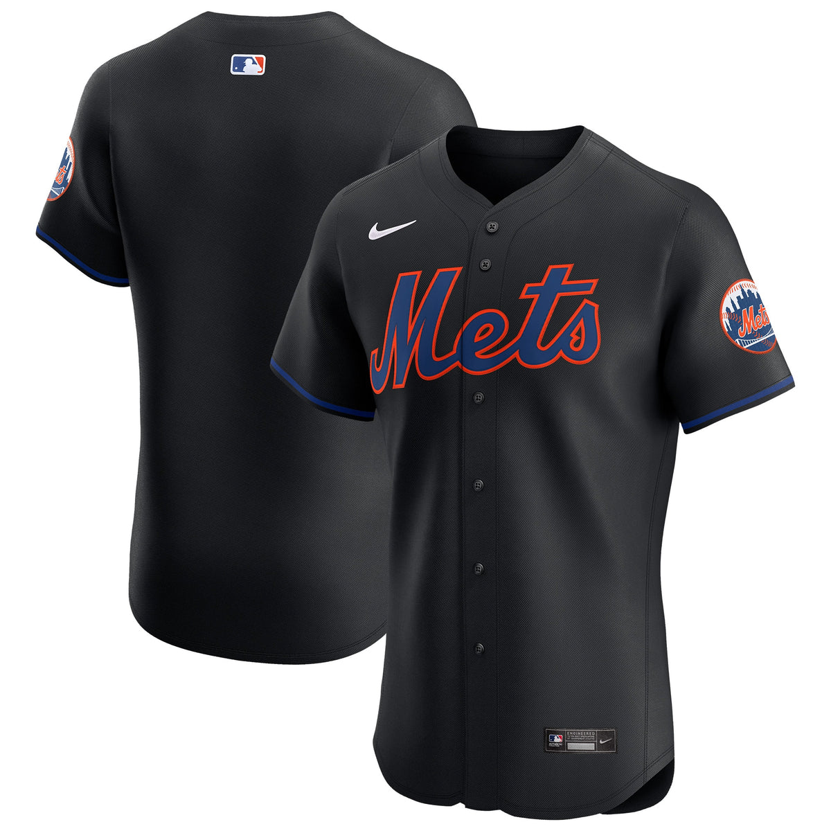 New York Mets Nike Alternate Vapor Premier Elite Patch Jersey Black
