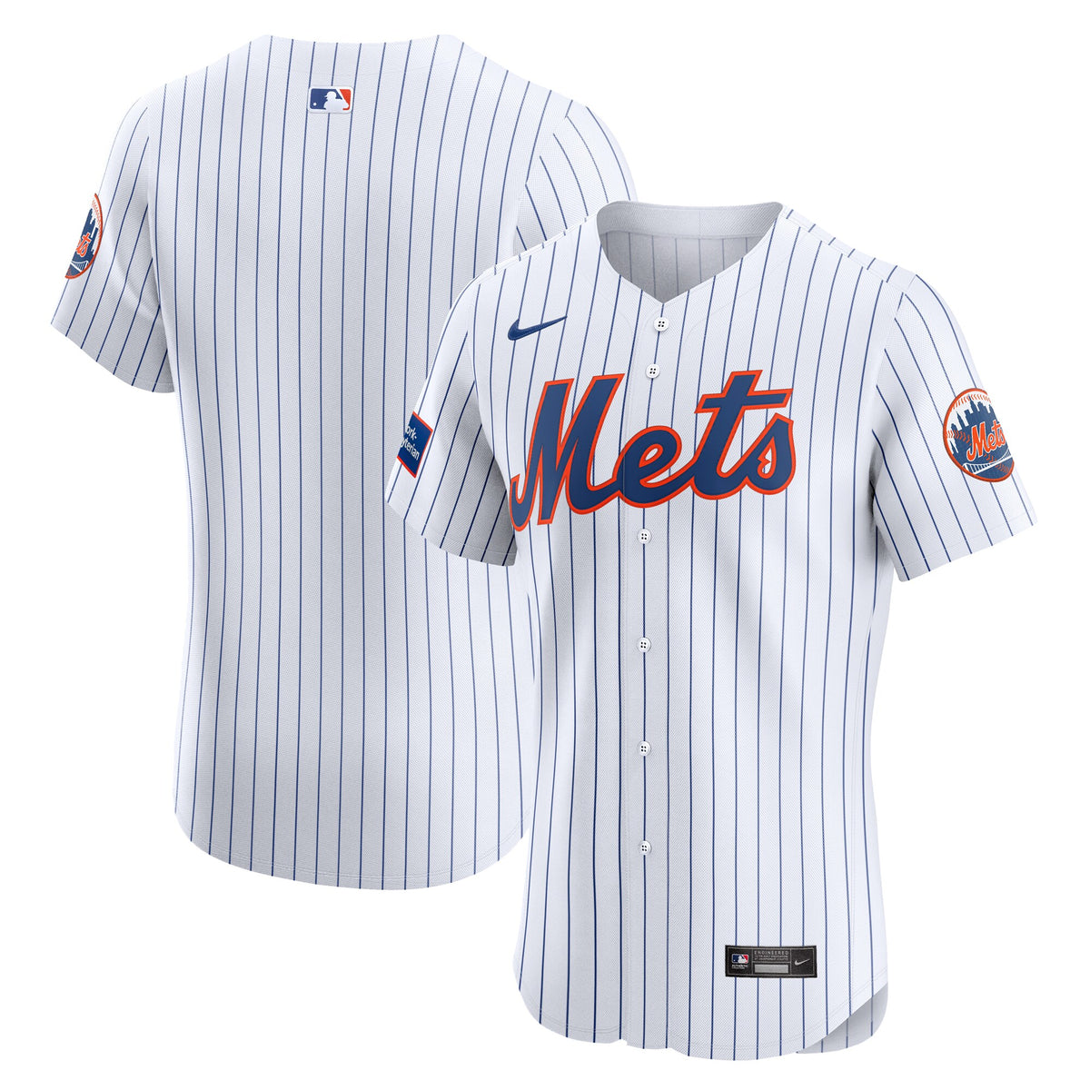 New York Mets Nike Home Elite Patch Jersey White