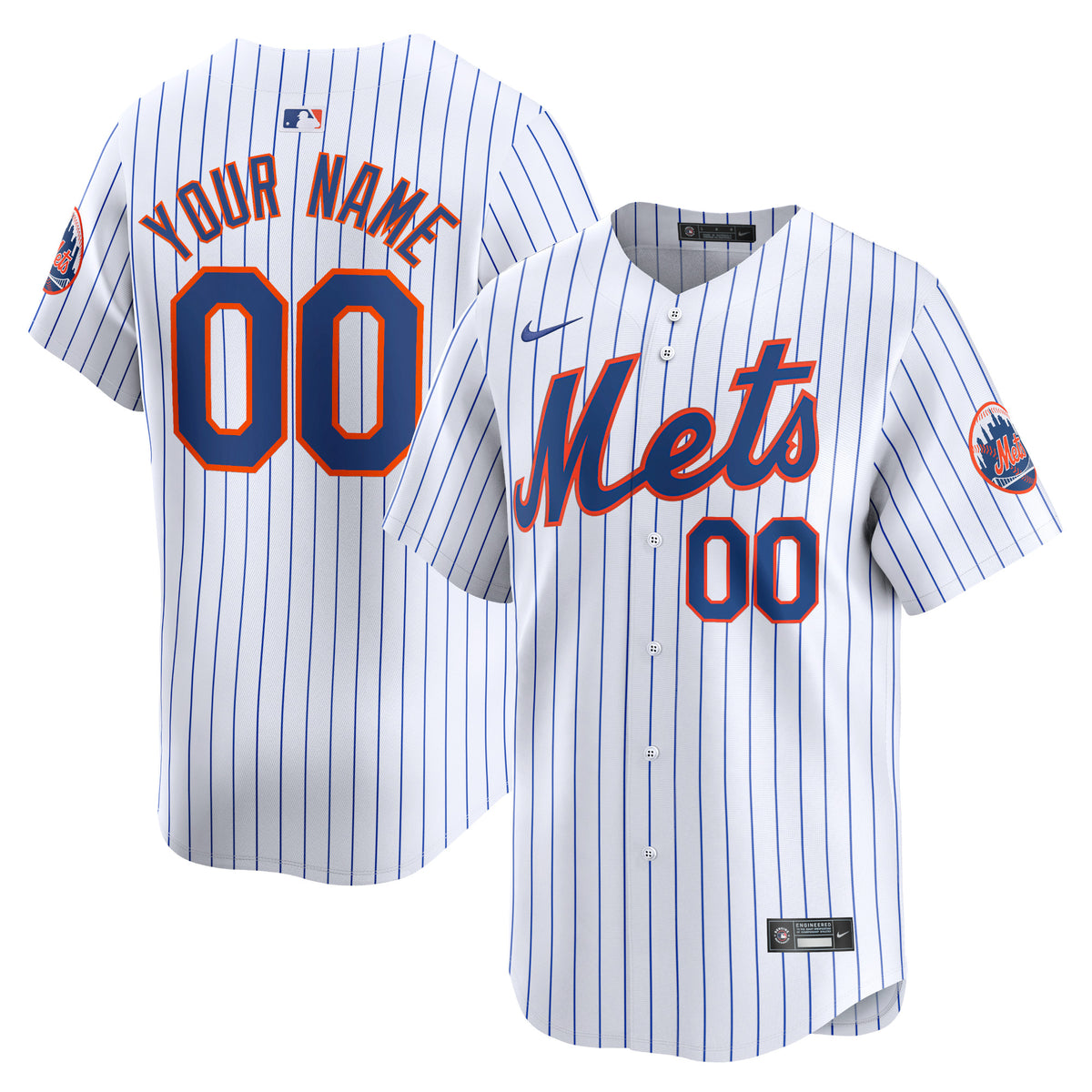 New York Mets Nike Home Limited Custom Jersey White