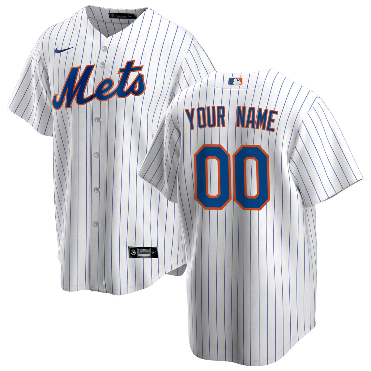 New York Mets Nike Home Replica Custom Jersey White