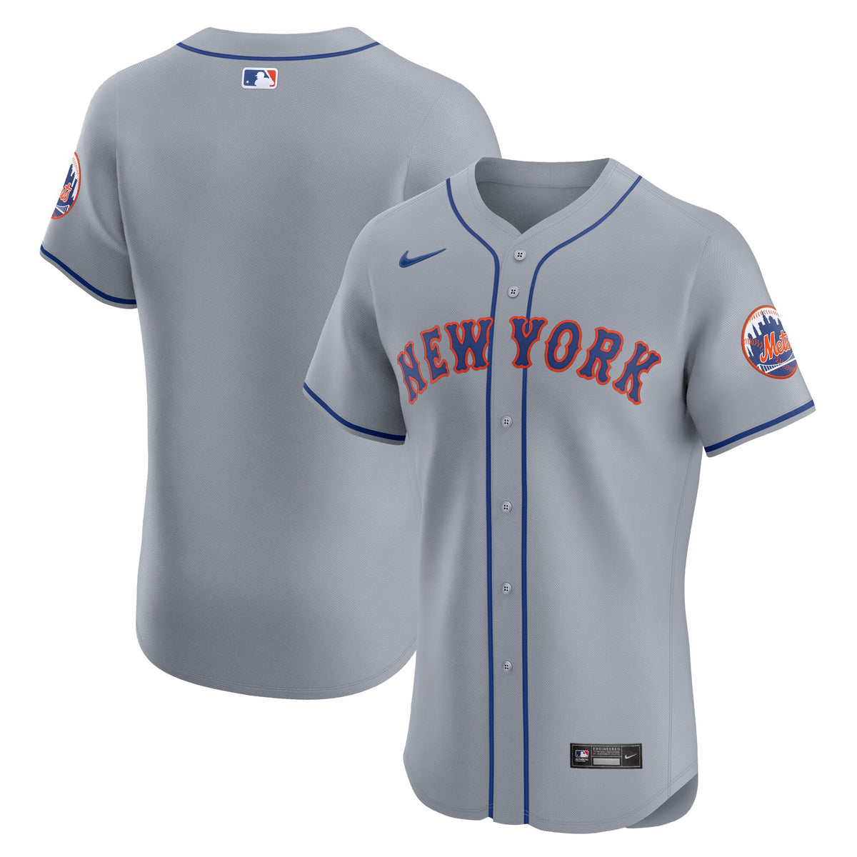 New York Mets Nike Road Vapor Premier Elite Patch Jersey Gray