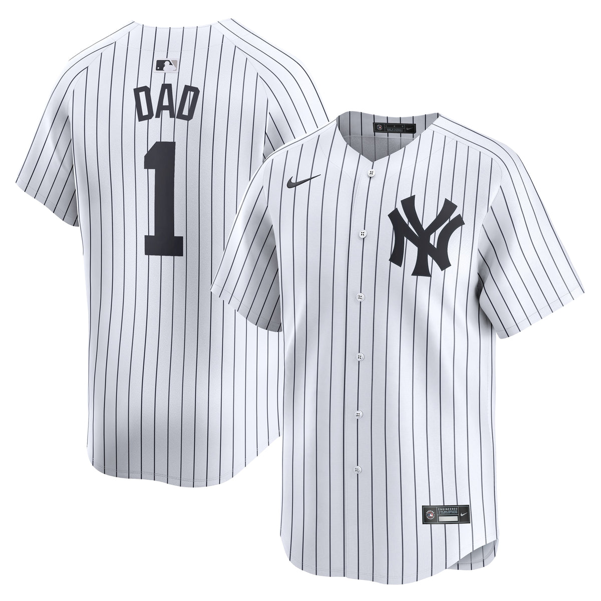 New York Yankees Nike #1 Dad Home Limited Jersey White